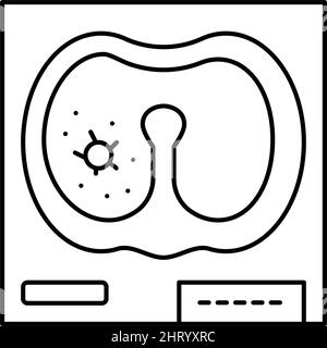 illustrazione vettoriale dell'icona della linea della mucormicosi polmonare Illustrazione Vettoriale