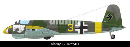 Henschel HS 129B-2 (W.Nr 0350) del 13(PZ)/JG 51 “Mölders”, primavera 1943 Foto Stock