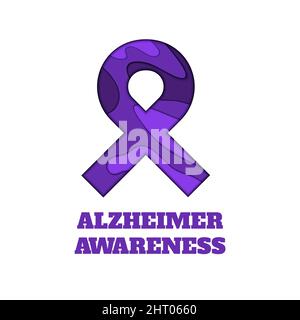 Consapevolezza della malattia di Alzheimer, illustrazione concettuale Foto Stock