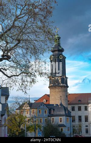 Torre del castello di Weimar Foto Stock