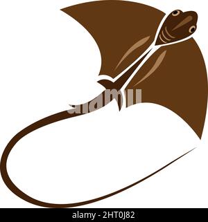 Immagine vettoriale di stingray su sfondo bianco. Illustrazione vettoriale a livelli facilmente modificabile. Illustrazione Vettoriale