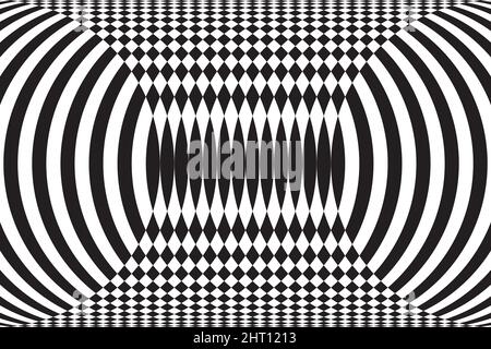 Schema a scacchi astratto fatto bij ripetizione cerchi in bianco e nero Illustrazione Vettoriale