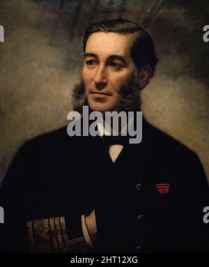 MENDEZ NUÑEZ , CASTO. MARINO ESPAÑOL . VIGO 1824 - 1869. OLEO DE IGNACIO SUAREZ LLANOS. ATENEO DE MADRID. Foto Stock