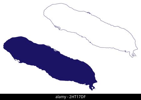 Isola di Gonave (Repubblica di Haiti, Cenrtal America, isole caraibiche) illustrazione vettoriale, schizza Gonâve mappa Illustrazione Vettoriale