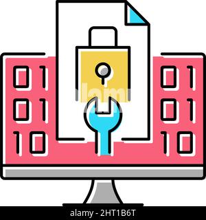 immagine vettoriale dell'icona del colore del software di origine chiusa Illustrazione Vettoriale