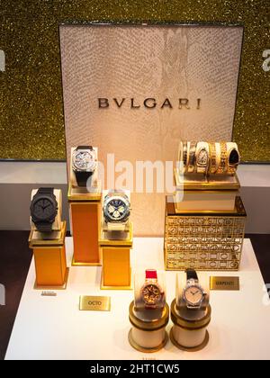 Zurigo, Svizzera-30 dicembre 2021: Bulgari è un'azienda con sede a Roma e attiva a livello mondiale nel settore dei beni di lusso e dell'industria alberghiera. Noto per Foto Stock