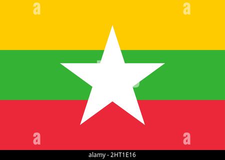 Myanmar bandiera ufficiale del paese Illustrazione Vettoriale
