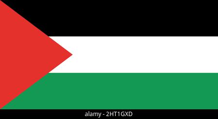 Stato della Palestina bandiera ufficiale Illustrazione Vettoriale