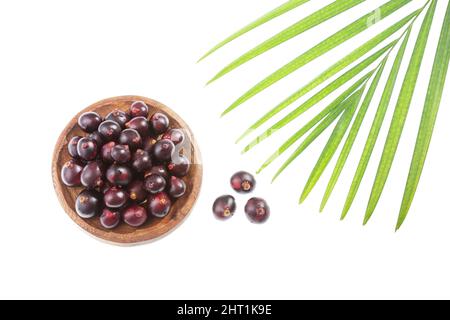 Euterpe oleracea - Acai frutto della Manaca delle Palme Foto Stock