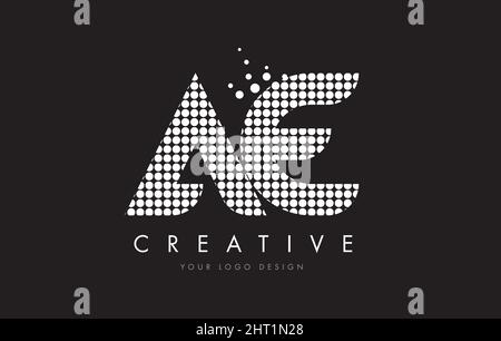 AE A D Dots Letter Logo Design White Magenta Bubble Circoli e Swoosh Illustrazione Vettoriale
