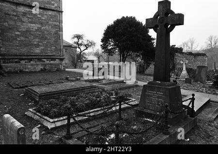 St Martin's Church a Bladon, Oxfordshire. Luogo di sepoltura dei membri della famiglia Churchill, tra cui Lord Randolph Henry Spencer-Churchill (nella foto). 25th gennaio 1965 Foto Stock