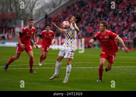 Berlino, Germania, Bundesliga tedesca, 27 febbraio 2022: Jae-Sung durante Union Berlin vs FSV Mainz 05, Bundesliga, presso Stadion an der Alten FÃ¶rsterei. Prezzo Kim/CSM. Foto Stock