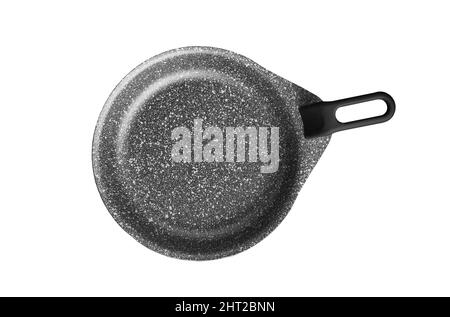 Teglia antiaderente vuota isolata su sfondo bianco Foto Stock