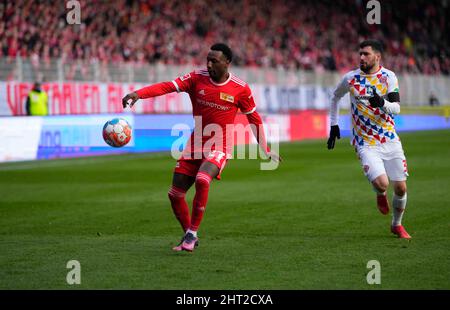 Berlino, Germania, Bundesliga tedesca, 27 febbraio 2022: Sheraldo Becker di Union Berlin durante Union Berlin contro FSV Mainz 05, Bundesliga, presso Stadion an der Alten FÃ¶rsterei. Prezzo Kim/CSM. Foto Stock