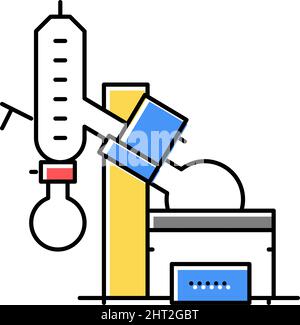 icona a colori dell'evaporatore sotto vuoto immagine isolata dal vettore Illustrazione Vettoriale