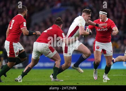 Freddie Steward in azione durante la partita Guinness Six Nations al Twickenham Stadium di Londra. Data foto: Sabato 26 febbraio 2022. Foto Stock