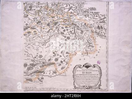 MAPA GEOGRAFIA DE UNA PARTE DE LA PROVINCIA DE BURGOS - 1784 - (PARTE PRIMERA). Autore: LOPEZ TOMAS. LOCALITÀ: BIBLIOTECA NACIONAL-COLECCION. MADRID. SPAGNA. Foto Stock