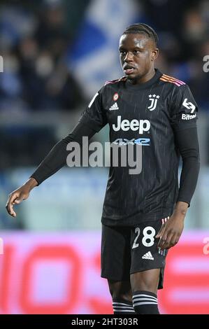 Empoli, Italia. 26th Feb 2022. Denis Zakaria del Juventus FC durante la Serie A match tra Empoli Calcio e Juventus FC allo Stadio Carlo Castellani di Empoli, Italia, il 26 febbraio 2022. Credit: Giuseppe Maffia/Alamy Live News Foto Stock