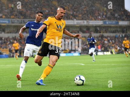 Leone Bonatini di lupi. Wolverhampton Wanderers / Everton a Molineux 11/08/2018 - English Premier League Foto Stock