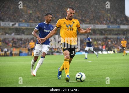 Leone Bonatini di lupi. Wolverhampton Wanderers / Everton a Molineux 11/08/2018 - English Premier League Foto Stock