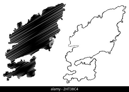 Isola di Attu (Repubblica di Finlandia) illustrazione vettoriale mappa, schizza schizzo mappa Attu Illustrazione Vettoriale