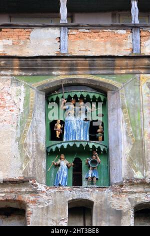 6 2021 settembre - Sighisoara, Schäßburg, Romania: La Torre dell'Orologio, pietra miliare sassone della Transilvania Foto Stock