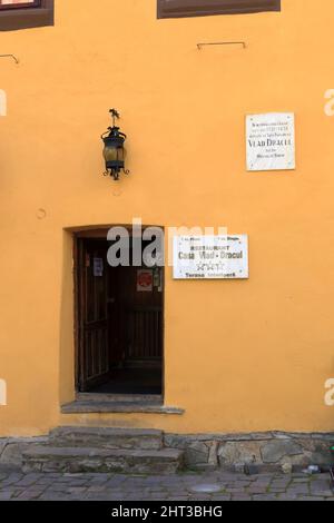 6 2021 settembre - Sighisoara, Schäßburg, Romania: La Casa di Vlad Dracul in Transilvania Foto Stock