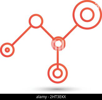 Connessione di rete linea e punto di progettazione minimi Illustrazione Vettoriale