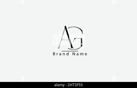 AG GA A G modello monogramma del logo vettoriale astratto Illustrazione Vettoriale