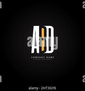 Modello di logo vettoriale per le iniziali ABD - lettere alfabetiche semplici Logo - modello di logo semplice per le iniziali del nome commerciale Illustrazione Vettoriale