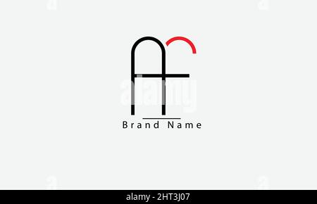 AF fa A F modello monogramma con logo vettoriale astratto Illustrazione Vettoriale