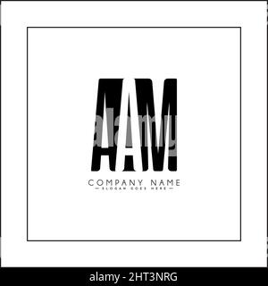 Lettera iniziale Logo AAM - Logo semplice aziendale per Alphabet A, A e M - modello di Logo vettoriale per le iniziali del nome commerciale Illustrazione Vettoriale