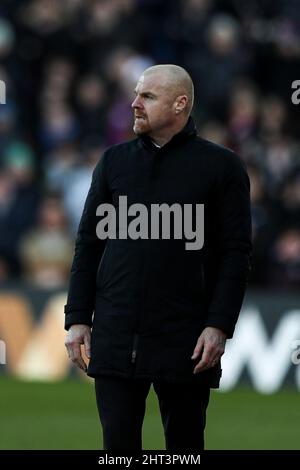 LONDRA, REGNO UNITO. FEBBRAIO 26th Sean Dyche manager di Burnley durante la partita della Premier League tra Crystal Palace e Burnley a Selhurst Park, Londra sabato 26th febbraio 2022. (Credit: Tom West | MI News) Credit: MI News & Sport /Alamy Live News Foto Stock