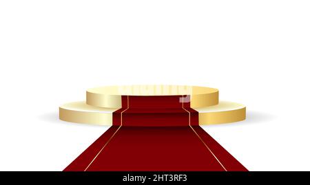 Podio dei vincitori d'oro per i concetti di business, Podium Object. Illustrazione Vettoriale