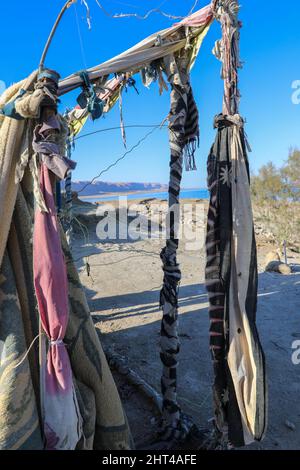 Un soldato etiope al campo profughi di Kule a Gambela, Etiopia, il 15 luglio 2014. Foto Stock