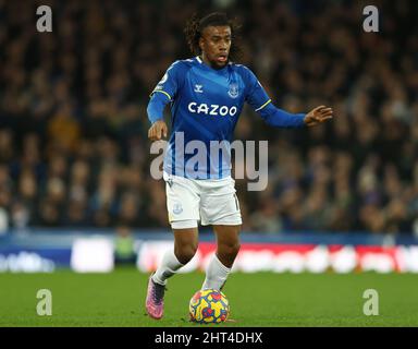 Liverpool, Inghilterra, 26th febbraio 2022. Alex Iwobi di Everton durante la partita della Premier League al Goodison Park, Liverpool. Il credito dell'immagine dovrebbe leggere: Darren Staples / Sportimage Credit: Sportimage/Alamy Live News Foto Stock