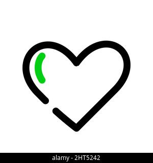 Cuore semplice minimalista icona arte linea. Pixel Perfect, tratto modificabile Illustrazione Vettoriale