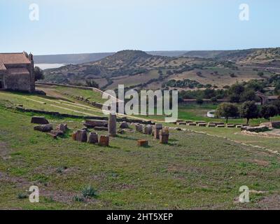 Sedilo, Sardegna, Italia. Santuario e area archeologica di San Costantino Foto Stock