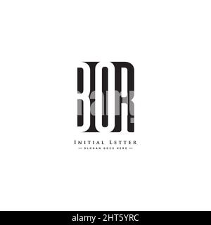 Logo minimal Business per Alphabet BOR - lettera iniziale B, o e R - modello di logo per le iniziali del nome commerciale in stile monogramma Illustrazione Vettoriale