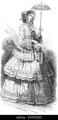 Abbigliamento Parigi per agosto - Promenade Dress, 1850. Da "Illustrated London News", 1850. Foto Stock