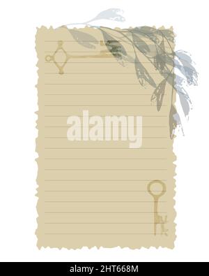 Planner planner minimalistico per prendere appunti, collage. Campo rigato per note, idee, piani, elenco impegni, promemoria. Illustrazione vettoriale Illustrazione Vettoriale