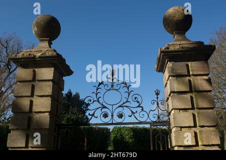 St. Mary's Church gateway, Preston-on-Stour, Warwickshire, Inghilterra, Regno Unito Foto Stock