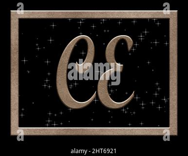 Firma con le due lettere maiuscole CE, cristallo Foto Stock