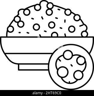 illustrazione vettoriale dell'icona della linea di groat della miglio Illustrazione Vettoriale