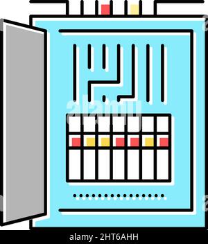 icona a colori della scatola fusibili elettrici, illustrazione vettoriale Illustrazione Vettoriale