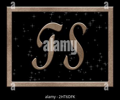 Firma con le due lettere maiuscole TS, cristallo Foto Stock
