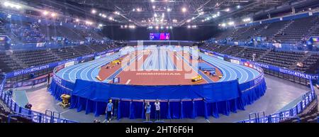 Birmingham, Regno Unito. 27th Feb 2022. Utilita Arena, Birmingham, Febbraio Vista generale all'interno dello stadio durante i campionati INDOOR di ATLETICA britannica (incorporando le prove indoor del mondo) Utilita Arena, Birmingham Domenica Febbraio 27th 2022 Karl W Newton/Sports Press Photo Credit: SPP Sport Press Photo. /Alamy Live News Foto Stock