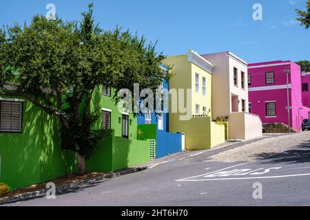 Bo Kaap Township a Città del Capo Febbraio 20202, casa colorata a Città del Capo Sud Africa. Bo Kaap Foto Stock