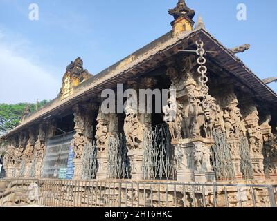 Bel colpo del tempio mitologico indiano Brihadishvara, Thanjai Periya Kovil, Tamilnadu Foto Stock