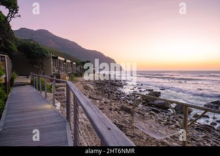 Città del Capo 2022 febbraio, Tintswalo Atlantic è un Lodge di lusso a Houtbaai Città del Capo Sud Africa. Hotel a 5 stelle a Città del Capo Foto Stock